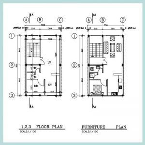 Architectural plan 5.5 x 9 south - Image 2