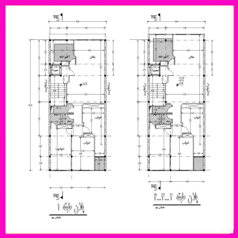 Architectural plan 8*19 South