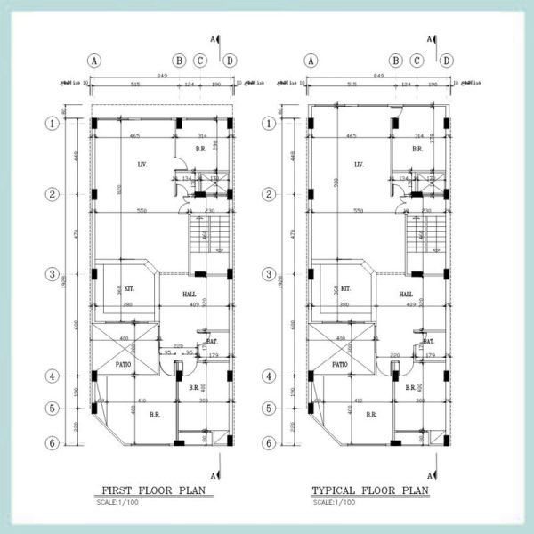 Architectural plan 8*19 South