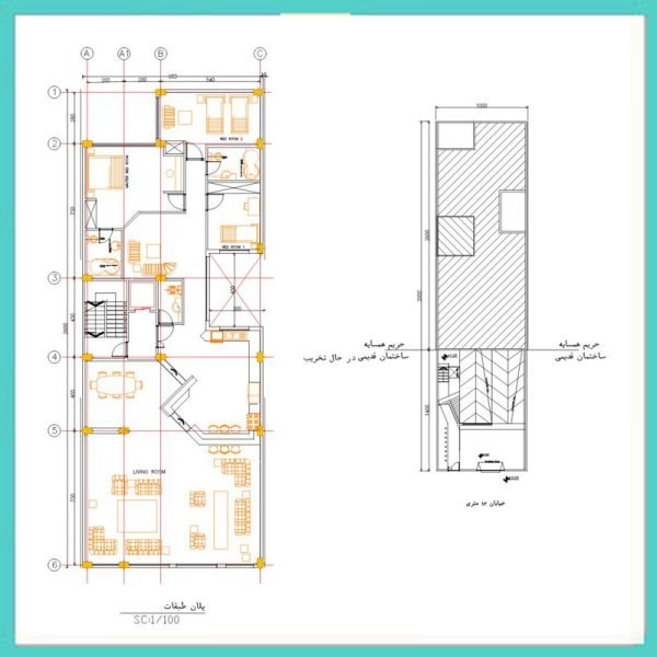 Architecture and structure map 10*26 north