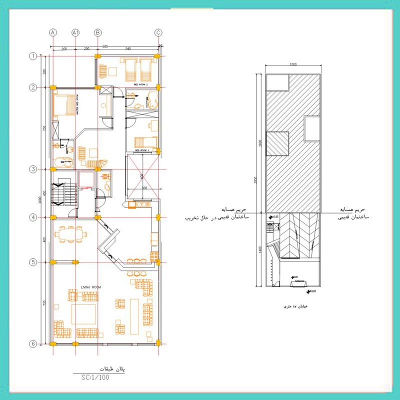Architecture and structure map 10*26 north