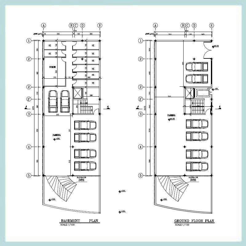 Architectural plan 27*10, two north-east corners