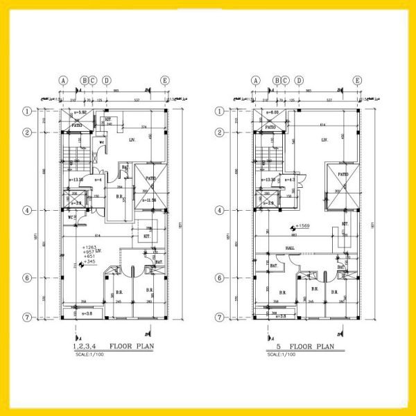 3 bedrooms and 2 bedrooms