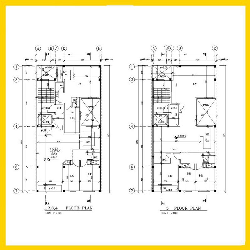 3 bedrooms and 2 bedrooms