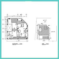 Architectural plan 14x14, two south-east corners