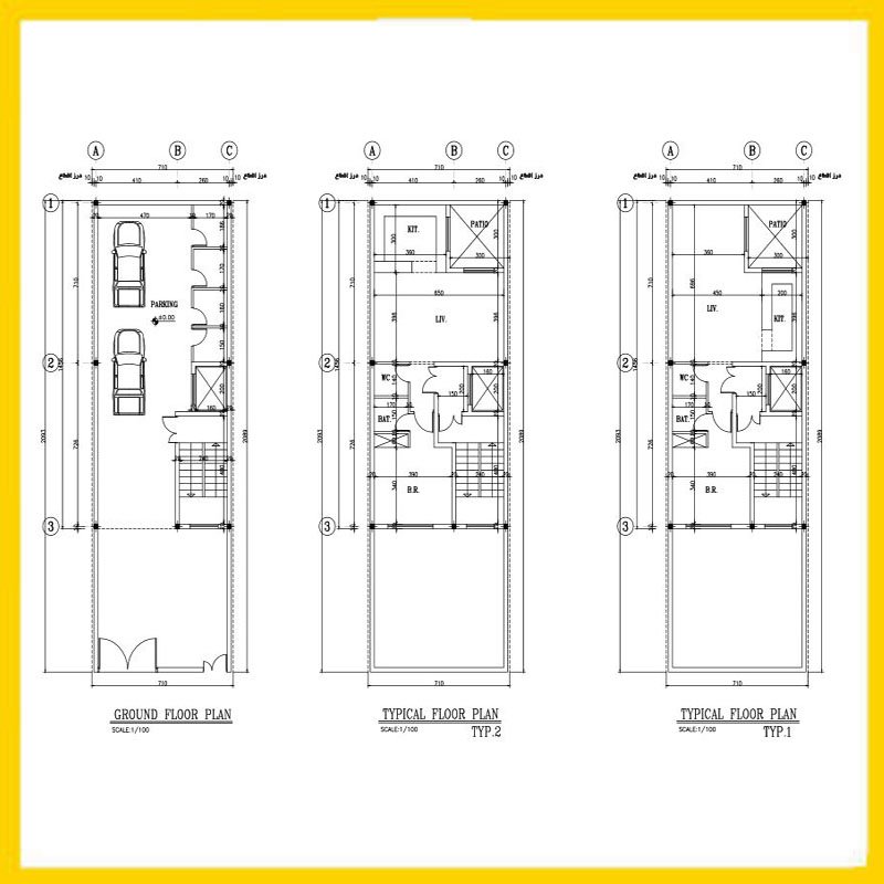 Architectural plan 14.5 x 7 north
