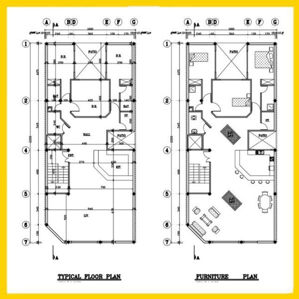 Architectural plan 22*10 north