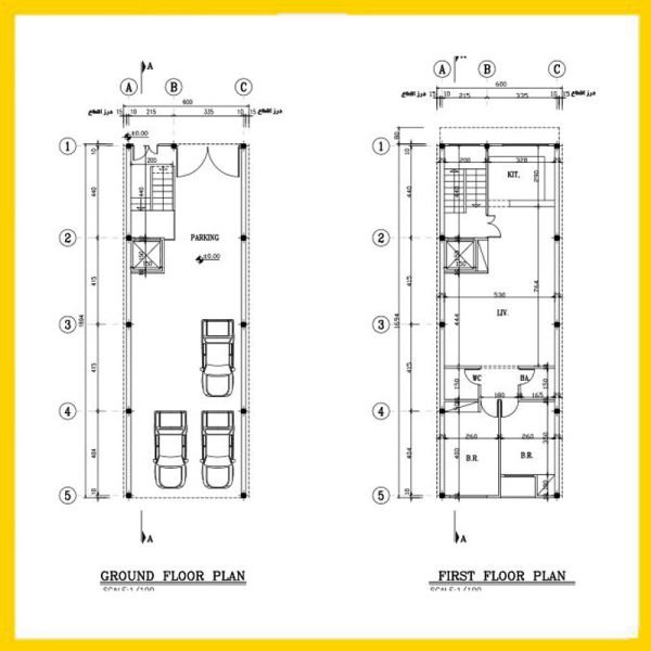 Architectural plan 6*17 south
