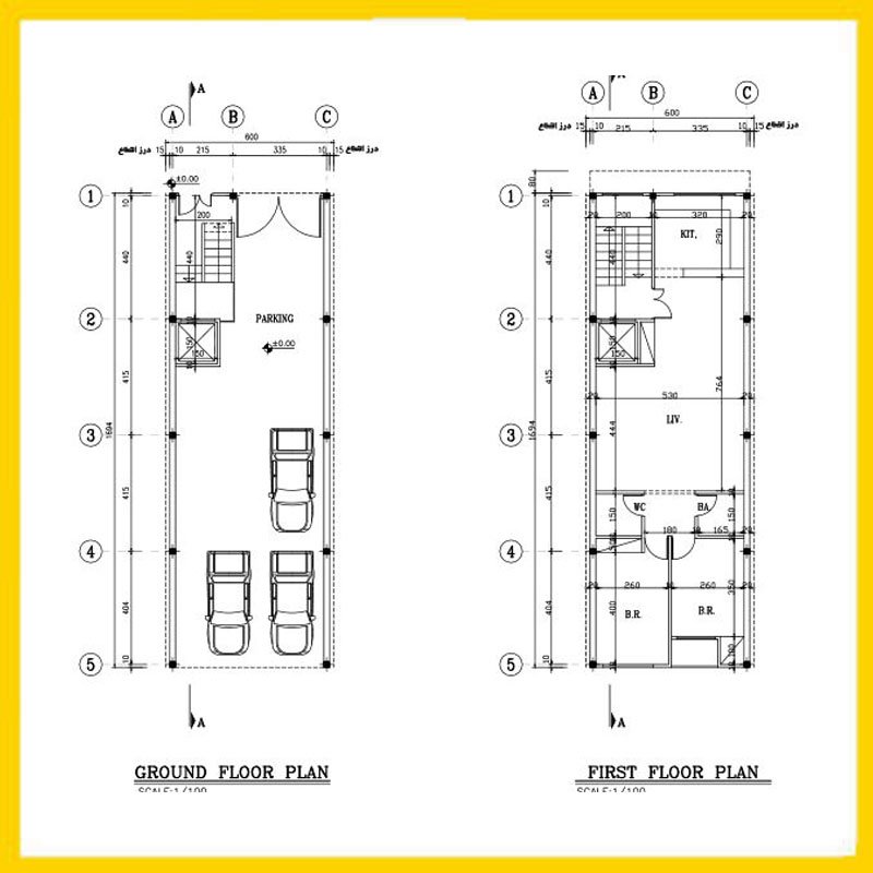 Architectural plan 6*17 south