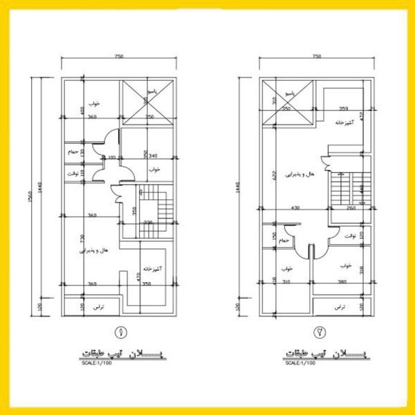 Architectural plan 15.5 x 7.5 north