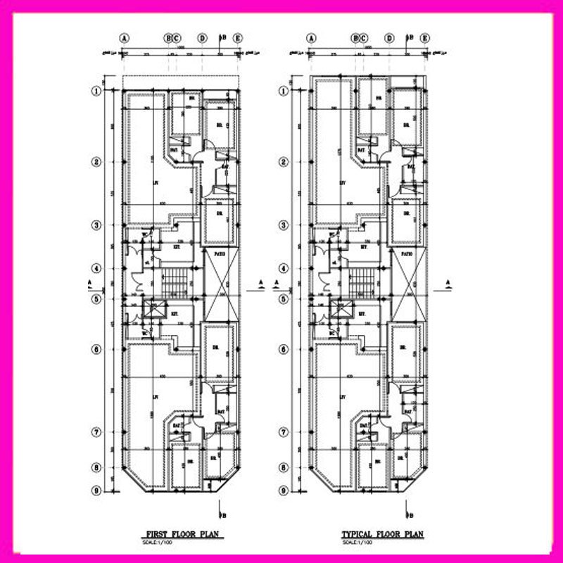 Architectural plan 10*34 south