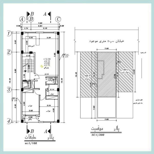 Architectural plan 7*16 south