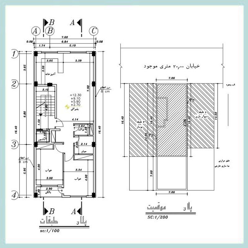 Architectural plan 7*16 south