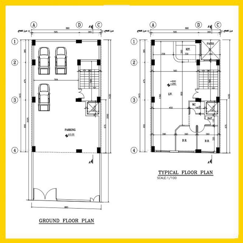 Architectural plan 8*14 north