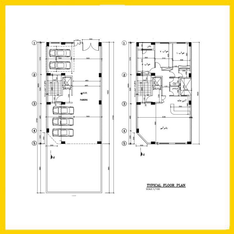 Architectural plan 18 x 10 south