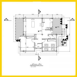 Map of a 120-meter villa with parking