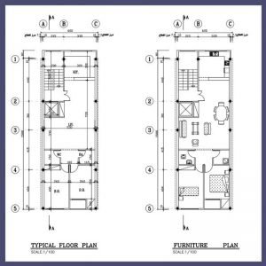 Architectural plan 16*6 South