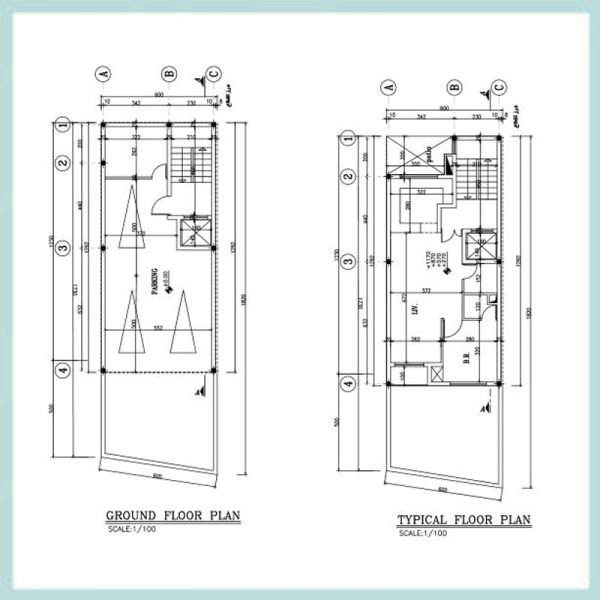 Architectural plan 6*13 north