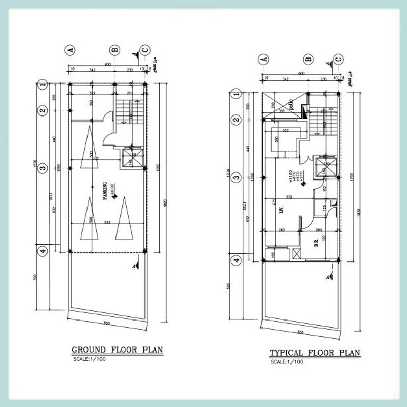 Architectural plan 6*13 north