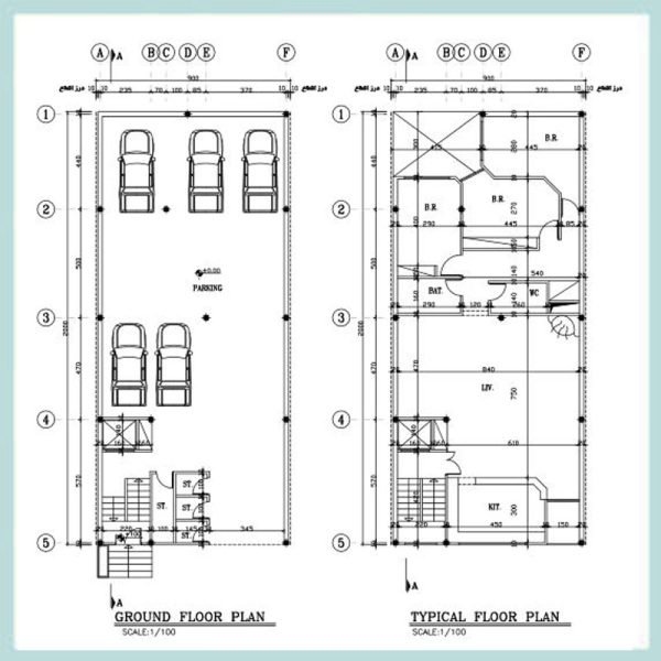 Architectural plan 9*20 north