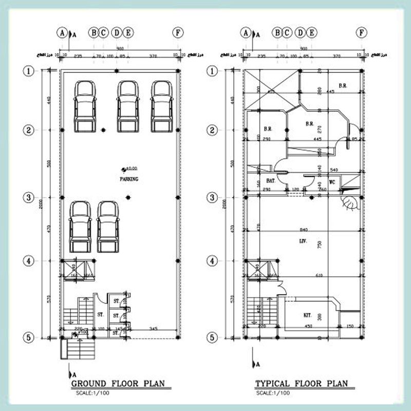 Architectural plan 9*20 north