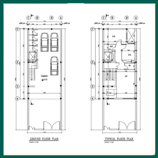 Architectural plan 14.5 x 7 north