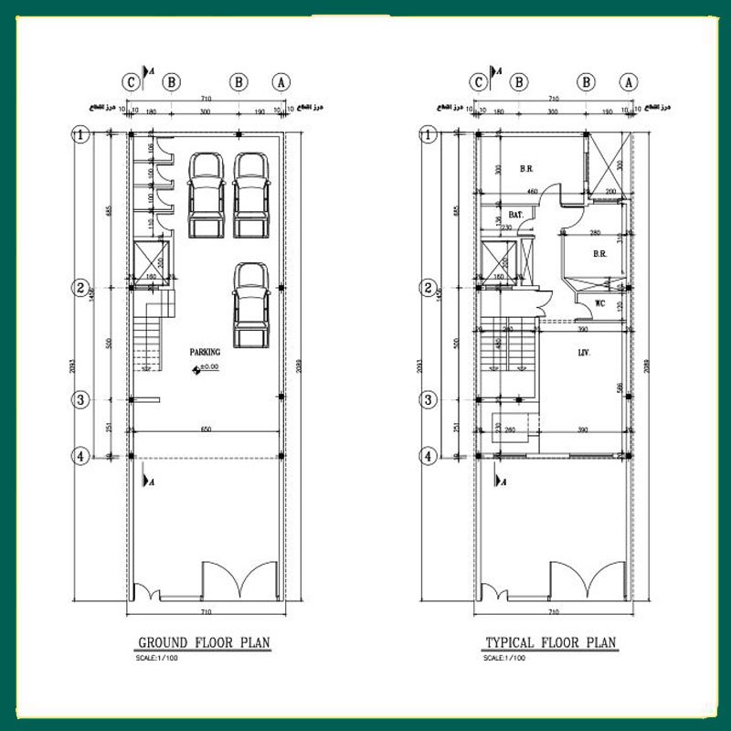 Architectural plan 14.5 x 7 north