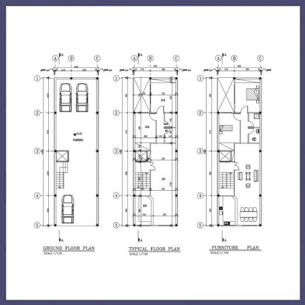 Architectural plan 20*6 north