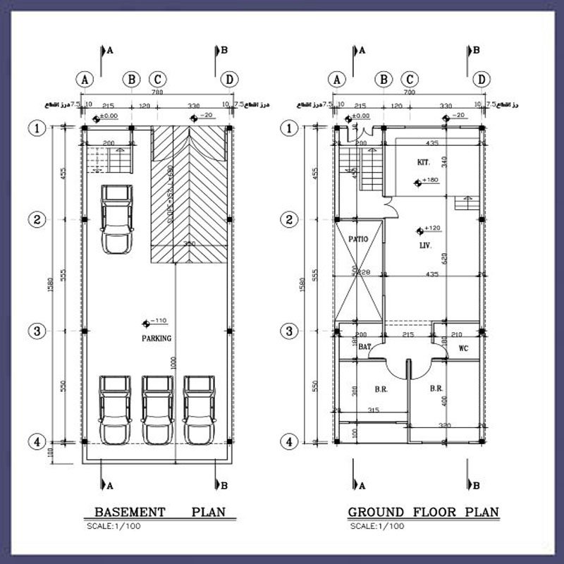 Architectural plan 7*16 south