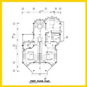Map of a 500-meter villa, 2 floors + basement - Image 2