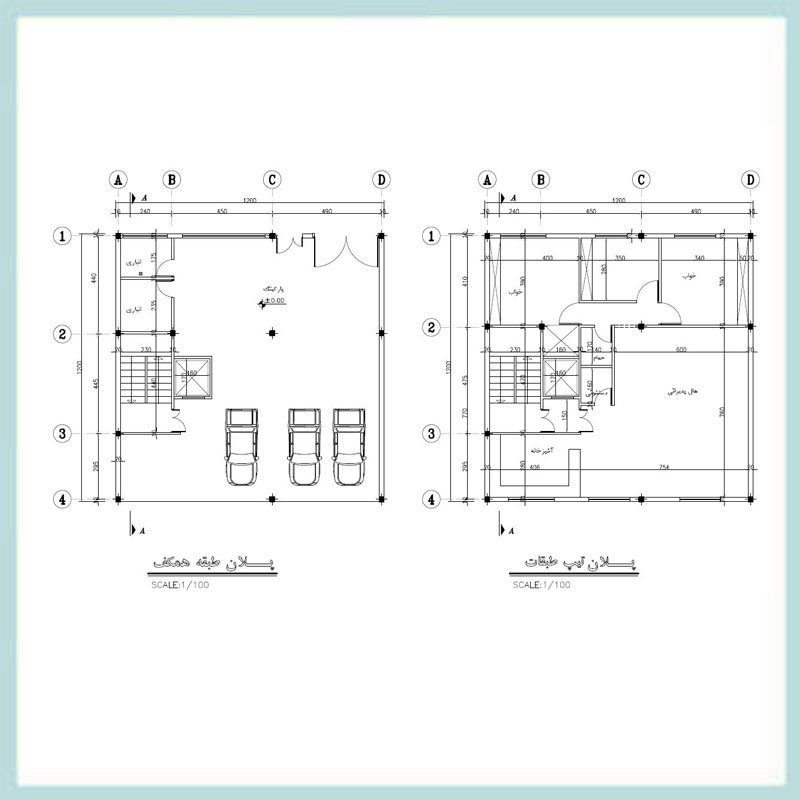 Architectural plan 12x12 south