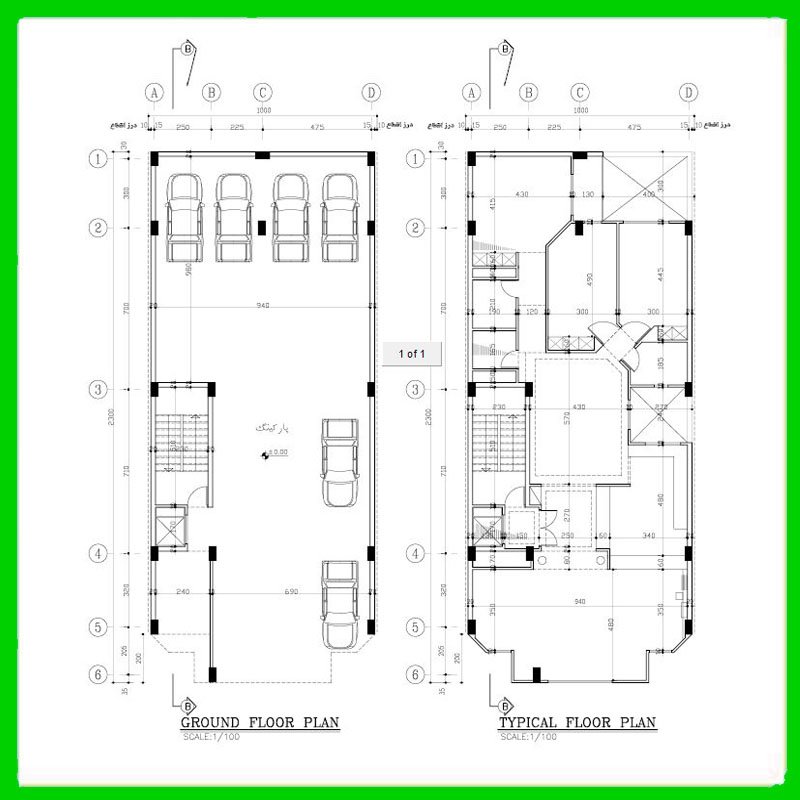 Architectural plan 23*10 north