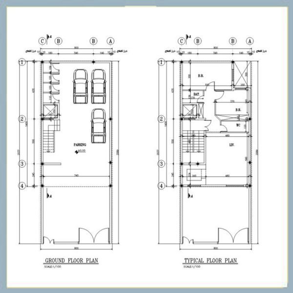 Architectural plan 8*14 north
