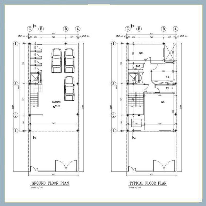 Architectural plan 8*14 north