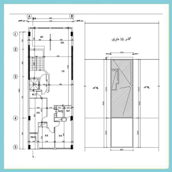 Architectural plan 21*8 south
