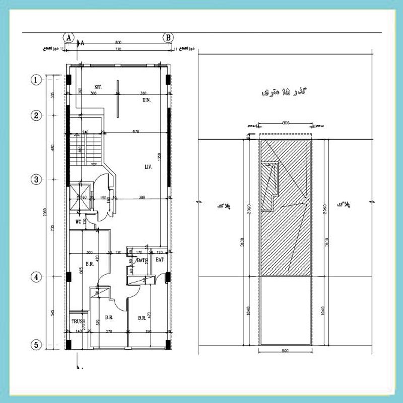 Architectural plan 21*8 south