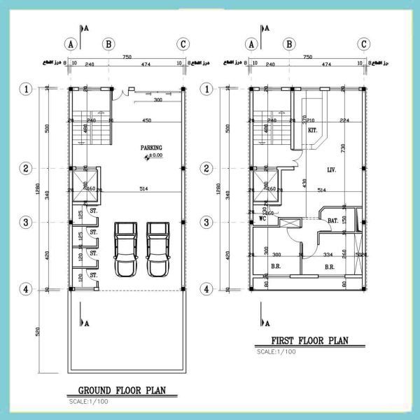 Architectural plan 13x8 South