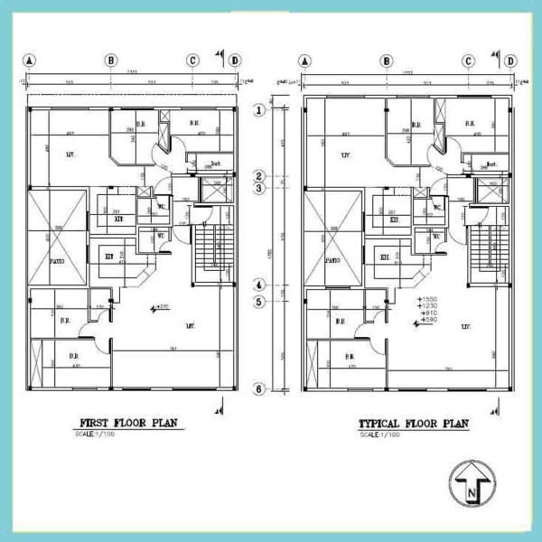 Architectural and structural plan 17*13 South
