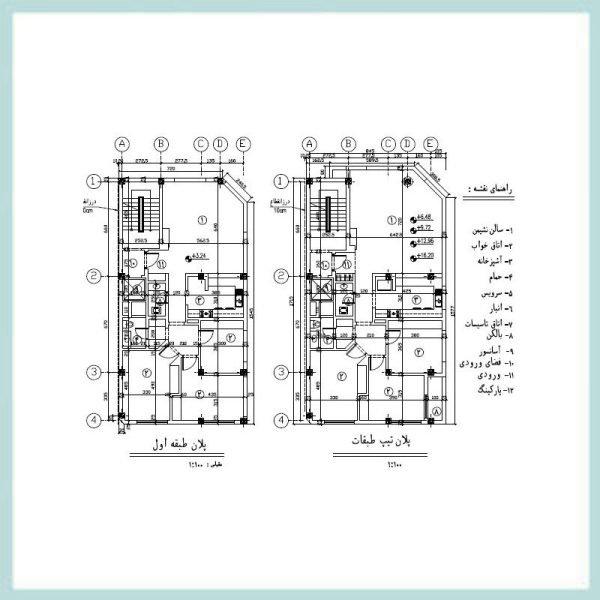 Architectural plan 17x9, two south-east corners