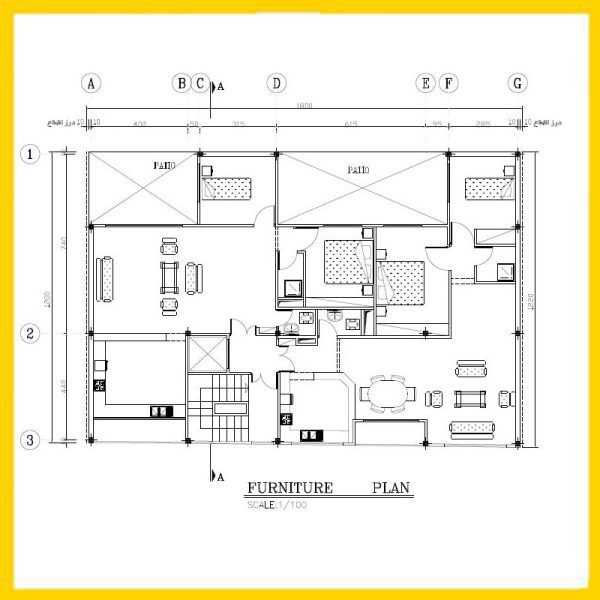 Architectural map 12x18 North