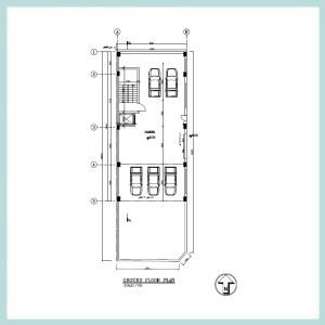 Architectural plan 20*9, two north-east corners