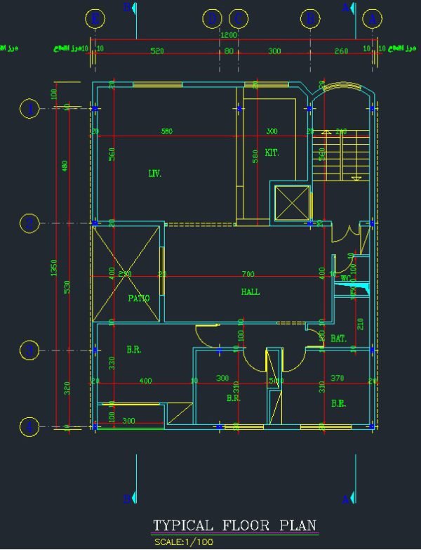 Architectural plan 14*12 South