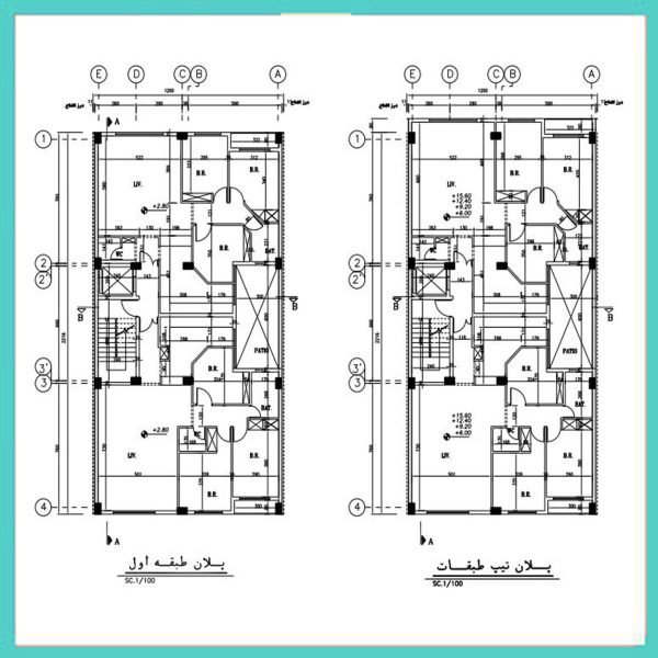 Architectural plan 22*12 South