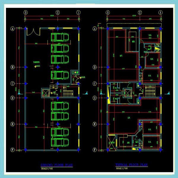 Architectural plan 24*12 South - East