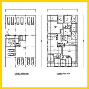 Architectural plan 26*15 North-West