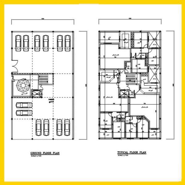 Architectural plan 26*15 North-West