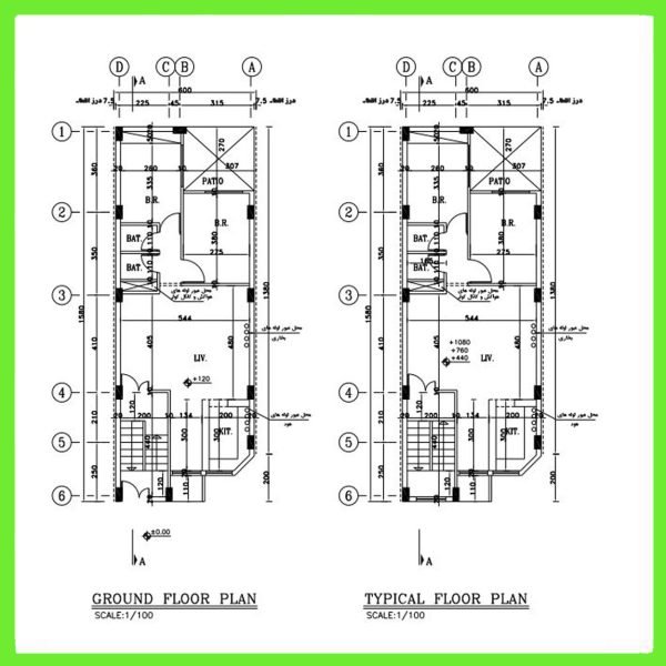 Architectural plan 16*6 North